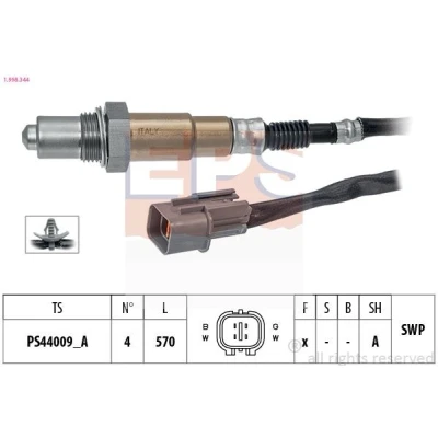 Image de EPS 1.998.344 Sonde lambda avec monture Made in Italy OE Equivalent chauffé, planaire, Filetage prégraissé HYUNDAI: i10 II 3/5 portes