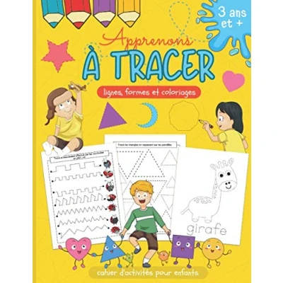 Image de Apprenons à tracer lignes, formes et coloriages cahier d’activités pour enfants 3 ans +: Un de graphisme les tout petits âgés 5 s&#039;entraîner en s’amusant