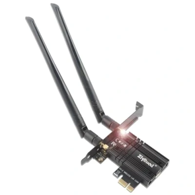 Image de Carte PCIE WiFi pour PC, AC7265 Bluetooth 4.2 Wireless Adapter 802.11ac 1200Mbps Dual Band PCI E Network Card for Desktop Windows 11/10/8.1/8/7 32&amp;64 Bits, Linux4.2+