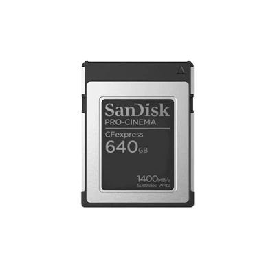 Image de SanDisk 640 Go Pro Cinema CFexpress Carte de Type B, allant jusqu&#039;à 1 700 Mo/s, pour des enregistrements vidéo 8K impeccables et Une résistance aux Chutes mètre
