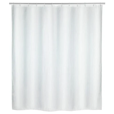 Image de WENKO rideau de douche antimoisissure Palais Revêtement antibactérien et hydrofuge Lavable en machine à 30 12 anneaux Blanc inclus Polyester 180x200 cm