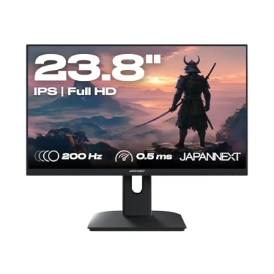 Image de JAPANNEXT Ecran PC Gamer 23.8&quot; IPS Full HD (1920x1080) 200Hz 0.5ms Hauteur &amp; Inclinaison réglable Haut parleurs intégrés G Sync/FreeSync Garantie 2 Ans JN I238FHD200F