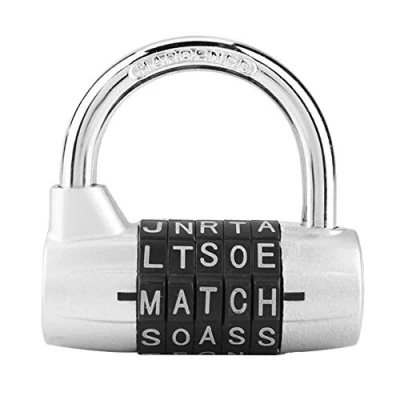 Image de wosume Serrure à code, code 5 chiffres Combinaison en alliage de zinc Cadenas voyage Valise Gym Locker Verrouillage par mot passe sécurité(argent)