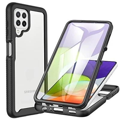 Image de CENHUFO Coque Samsung A22 4G /M22 /M32 4G, Antichoc Housse avec Protection écran, 360 Protégé Téléphone Etui Double Face Case Portable Intégrale pour Galaxy 4G/M22/M32 Noir