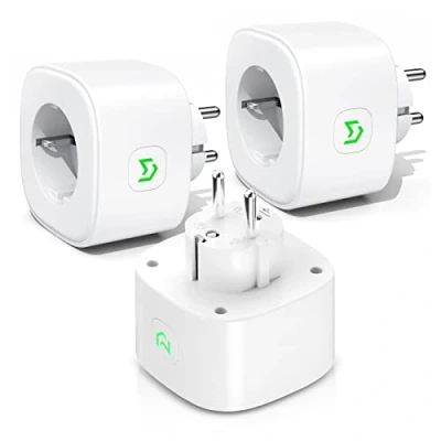 Image de Prise Connectée WiFi (Type F),Refoss Intelligente 16A Compatible avec Alexa et Google Home,Lot de 3 Électrique Commande Vocale,Contrôle à Distance Fonction Temps,eHomeLife APP Blanc Pack