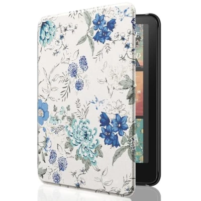 Image de MoKo Étui Compatible avec 7&quot; Kindle Paperwhite (12th Generation 2024) and Colorsoft Signature Edition 2024, Etui léger Auto Wake/Sleep pour Blanc &amp; Bleu