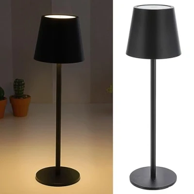Image de Cepewa lampe de table avec fonction tactile Intensité variable en continu 3 tons blancs 11 x 37 cm Noir 65 lumens 56 LED Câble charge USB 1 Noire