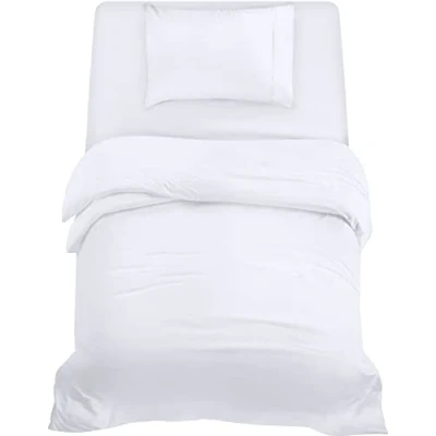 Image de Utopia Bedding Housse de Couette 135x200cm, Drap 90x190cm et Taie d&#039;oreiller 50x75cm Microfibre brossée Polyester Douce (Blanc)