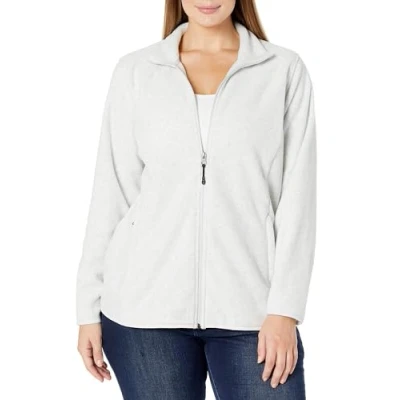 Image de Amazon Essentials Veste à Fermeture Éclair intégrale, en Polaire Douce, Coupe Classique (Grandes Tailles Disponibles) Femme, Gris Clair Chiné, XS