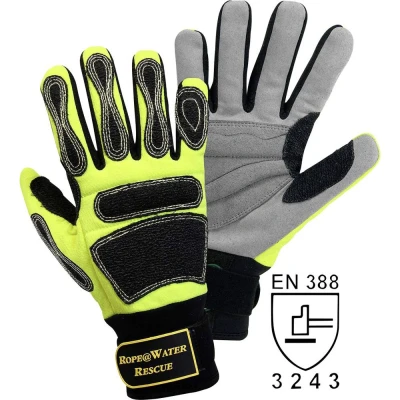 Image de FerdyF. 1978 HL Gant de protection Fluorescent, jaune, noir, gris Nylon