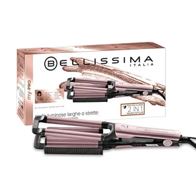 Image de Bellissima Fer à Onduler, Plaque Céramique Réversible Waver Cheveux Professionnel, Boucles Larges ou Serrées My Pro Beach Waves GT20 100 3 Températures, Ondulés Aspect Naturel