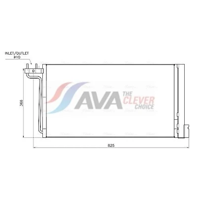 Image de AVA COOLING SYSTEMS FD5705D Condenseur De Clim avec déshydrateur Aluminium 722mm R134a FORD: C Max 2, FOCUS 3, Grand