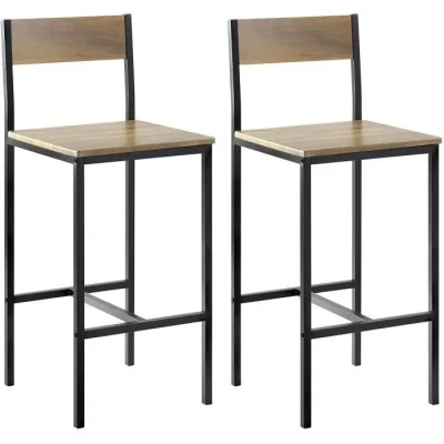Image de SoBuy® FST53 XLx2 Lot de 2 Chaises Tabourets Bar Cuisine Bar, avec Repose Pieds