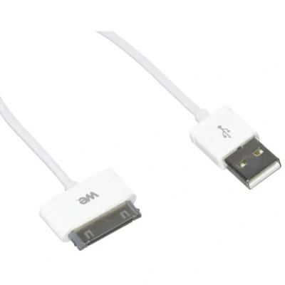 Image de WE Câble USB Compatible Ancien iPhone 4 4s, 3G 3GS, iPad 1 2 3, iPod, 1m Blanc Neuf