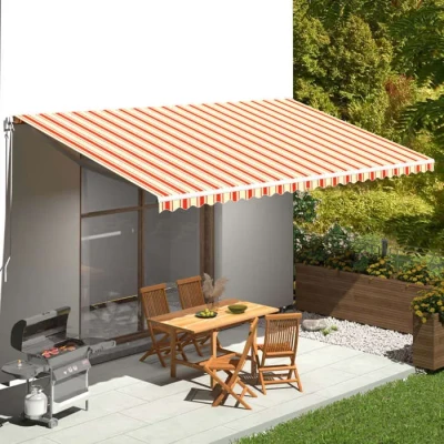 Image de Tissu de remplacement pour auvent vidaXL 6x3 m Jaune et orange 100% polyester Résistant aux UV