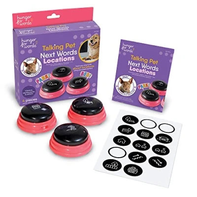 Image de Hunger For Words Prochains mots pour chien parlant: Lieux kit de 3 boutons avec message enregistrable chiens, communication les chiens