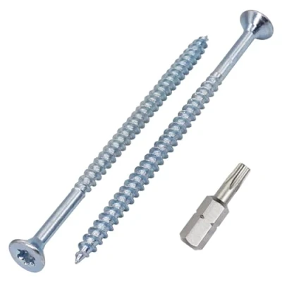 Image de SKIR&#039;CO (20 pièces) Vis à Bois en Acier Zingué 5,0 x 80 mm, Tête Fraisée Torx, pour Aggloméré, Partiellement Filetées