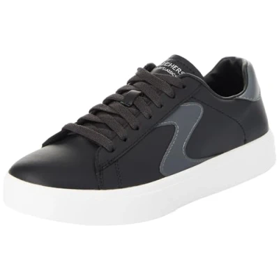 Image de Skechers Femme Eden LX Top Grade, Duraleather Noir Bordure Blanche, 39 EU