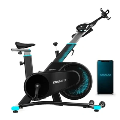 Image de Cecotec Vélo Indoor DrumFit 7000 Magno Connected. Résistance magnétique, Connectivité Bluetooth, Design compact, Selle et Guidon Ergonomiques Réglables, Écran LCD