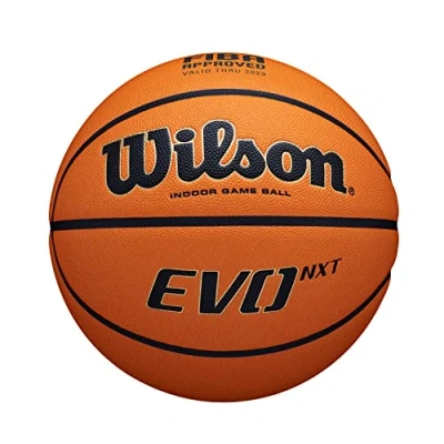 Image de Wilson Ballon de Basket ball EVO NXT FIBA GAME BALL, Cuir mélangé, en intérieur