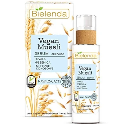 Image de Bielenda Muesli Vegan Effet bien hydraté, nourri, satiné doux et sain Sérum hydratant végétalien d&#039;avoine + blé lait de noix coco 30 ml