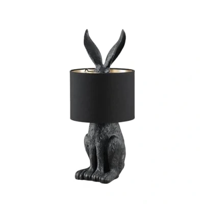 Image de Lindby Lampe à poser Lorentina (Moderne) en Noir textile e. a. pour Salon &amp; Salle manger (1 lampe,à E27),