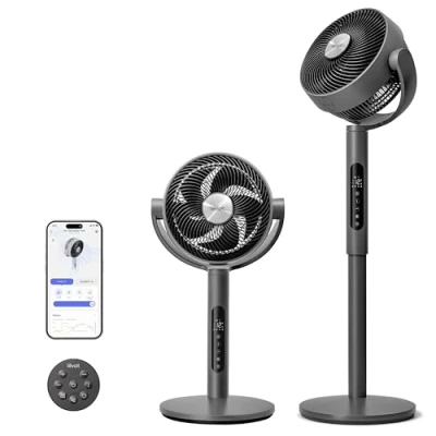 Image de LEVOIT 20 dB Smart Ventilateur sur Pied Silencieux, Puissant 1614 m3/h, Flux d&#039;air 7.5 m/s, Turbo Circulateur WIFI avec Contrôle APP, Commande Vocale, Télécommande, Oscillation Omnidirectionnelle 90+