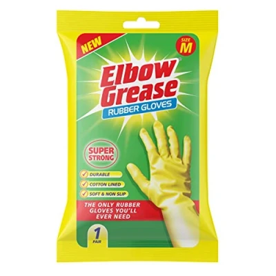 Image de Elbow Grease 400565 Gants de nettoyage en caoutchouc super résistant pour la maison