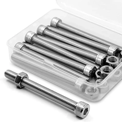 Image de M8 x 80mm 8PCS vis à tête hexagonale acier inoxydable 304 Boulon Entièrement Filetée Boulons et écrous
