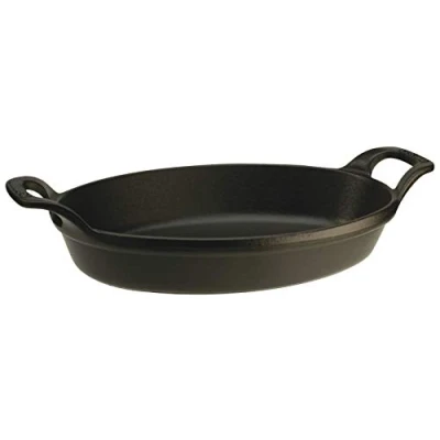 Image de STAUB Plat Empilable en Fonte, Ovale, Ø 37 cm, 3,70 L, Noir Mat