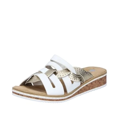 Image de Rieker Femme V3678 Mules, Blanc, 37 EU