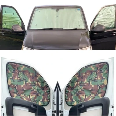 Image de Kit de Stores Compatible avec Iveco Daily (2014 Date)(Ensemble Avant) Couleur la Doublure Camo, Réversible