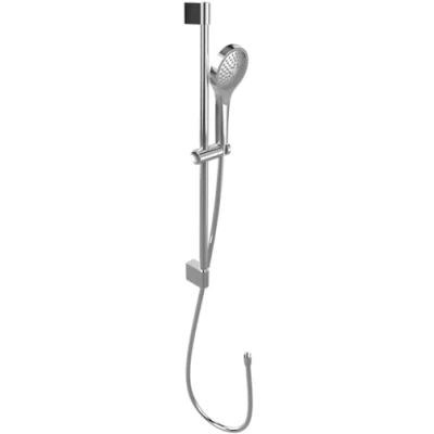 Image de Garniture pour douche Villeroy &amp; Boch Verve Showers, ensemble de avec support douchette réglable et à main 3 jets, système pomme ronde, chrome