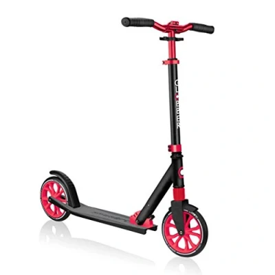 Image de Globber NL 205 Trottinette pliable à 2 roues avec suspension avant pour les enfants âgés de 8 ans + , Noir Rouge