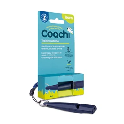 Image de Training Whistle Coachi, idéal pour le dressage à l’obéissance et rappel, son clair puissant, léger compact, cordon réfléchissant réglable, convient au des chiots chiens.