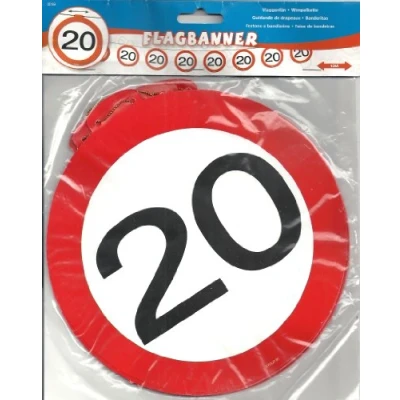 Image de Folat Guirlande Panneau de Signalisation 20 Ans 12 mètres, 05169, Multicolore, 1 STK