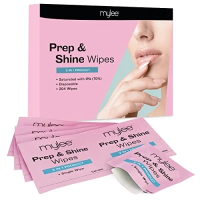 Image de Mylee Lingettes de Préparation et Brillance pour Nettoie le Gel UV/LED, les Ongles avant la Manucure Enlever Couche Inhibée Adhésive (boite 200)