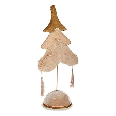 Image de Sapin de noël polaire 12 x 43 22 cm beige doré bois
