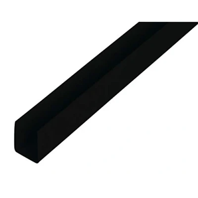 Image de Alberts 484606 Profilé en U plastique, noir 1000 x 18 10 mm