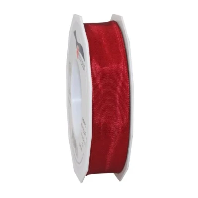 Image de PRÄSENT C.E. Pattberg Lyon Ruban en Taffetas avec Fil de Fer Bordeaux 25 mm x m
