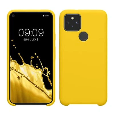 Image de kwmobile Housse Compatible avec Google Pixel 5 Coque de téléphone Protection Souple en TPU Silicone Jaune radieux