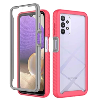 Image de XINNI Coque pour Samsung Galaxy A32 4G Antichoc Housse avec Protège écran, 360 Degrés Full Body Etui Solide Double Face Bumper Portable Transparent