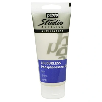 Image de Pébéo Studio Acrylics 100 ml Gel Phosphorescent Non teinté Vert Liant Acrylique Peinture Phosphorescente Autoluminescente