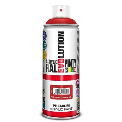 Image de PINTYPLUS Aérosol de peinture EVOLUTION 520cc RAL 3020 Matt Traffic Red