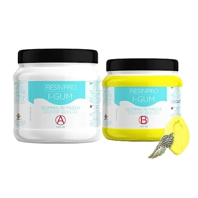 Image de Resin Pro I GUM 3 Kg Caoutchouc silicone en pâte, non toxique, bi composant (1:1), Jaune Pour Moulage d’objets et créations artistiques.