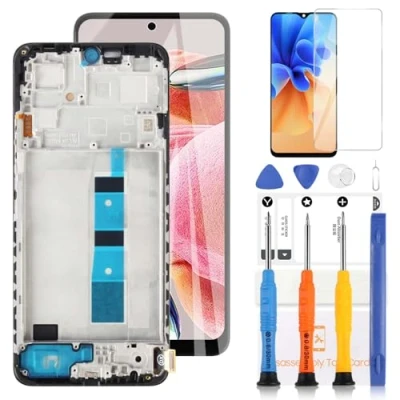Image de LADYSON TFT LCD Écran pour Xiaomi Redmi Note 12 4G 23021RAAEG 23021RAA2Y 23028RA60L Tactile Digitizer Assemblée Remplacement Pièces de Réparation avec Outils(Noir Cadre)