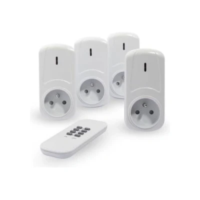 Image de CHACON Set de 4 Prises télécommandées on/Off + télécommande
