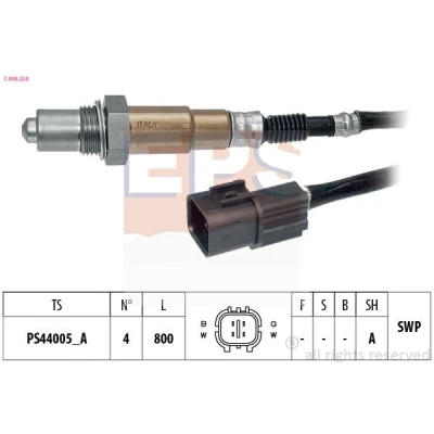 Image de EPS 1.998.258 Sonde lambda Made in Italy OE Equivalent chauffé, planaire, Filetage prégraissé HYUNDAI: Getz, i10 I, KIA: Picanto I