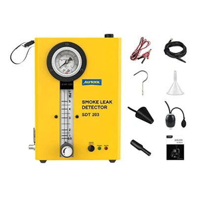 Image de Autool SDT203 Machine à Fumée Automobile, Système EVAP Détecteur de Fuite avec Pompe Air/Indicateur Débit/Manomètre pour Véhicules DC12V