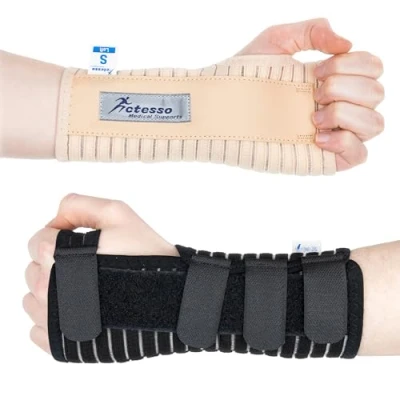 Image de Actesso Respirant Attelle de Poignet Idéal pour Les Fractures, Entorse, tendinite et Le Canal carpien (Noir Gauche, S)